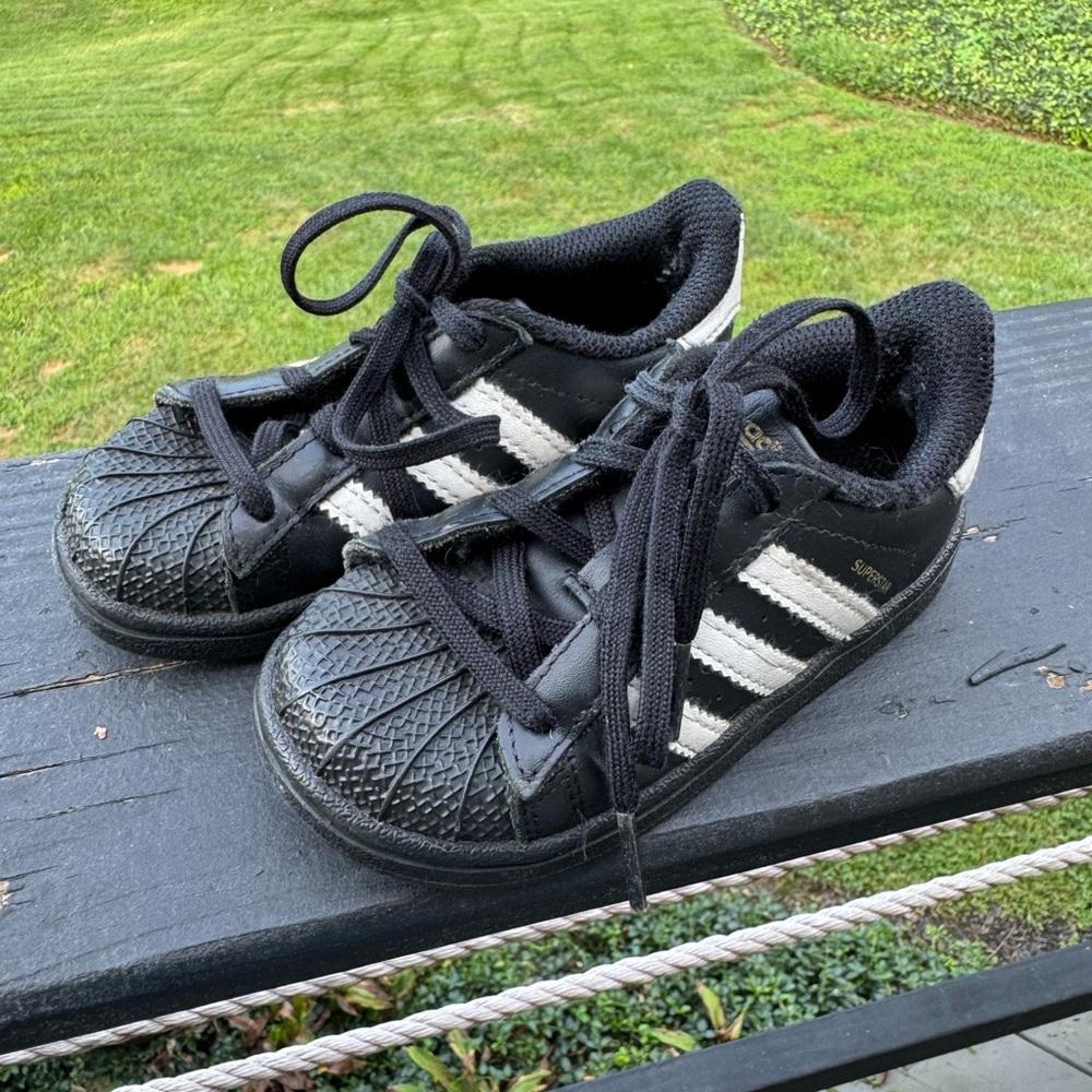 Adidas Classic Superstar Black and White Baby Shoes